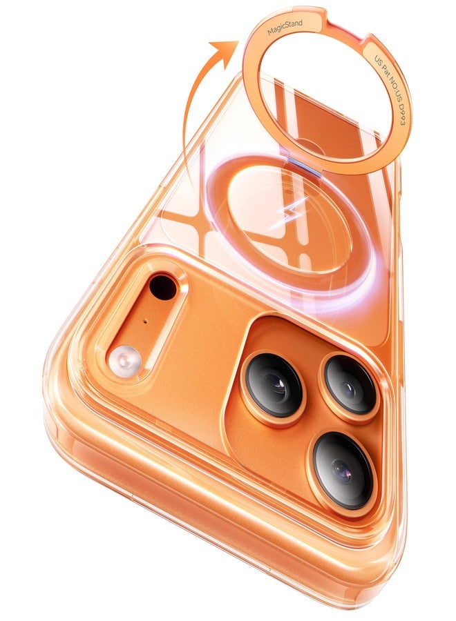 جراب CASEKOO الرسمي بلون برتقالي كوني ناعم لهاتف iPhone 17 Pro مع حامل مغناطيسي فائق، متوافق مع MagSafe، يوفر حماية فائقة تصل إلى 17 قدمًا بمعايير عسكرية، غطاء شفاف رفيع لهاتف iPhone 17 Pro مقاس 6.3 بوصة، برتقالي - Image 1