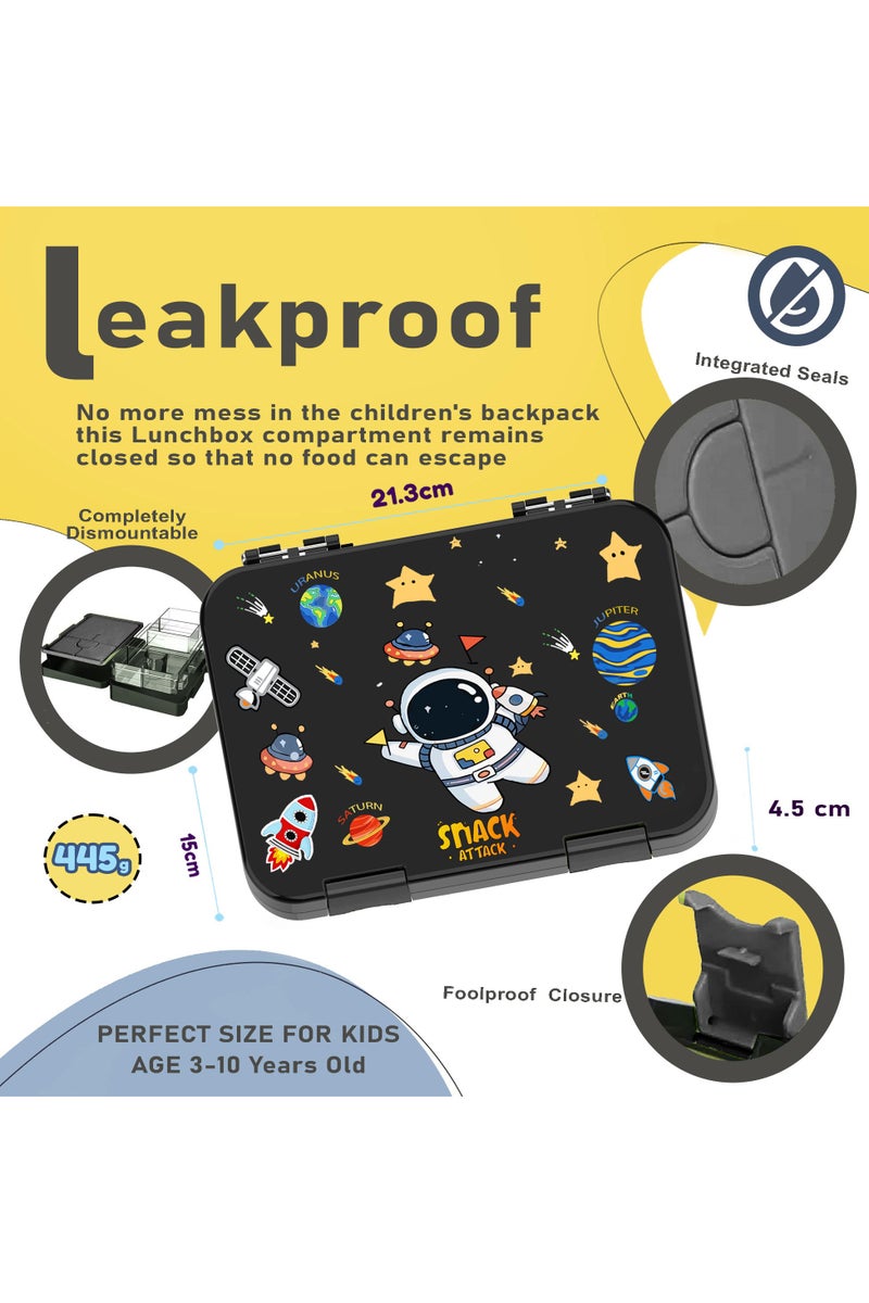 Snack attack SnackCraft Attack Kids Bento Lunch Box – Block-Inspired Design – 4 or 6 Compartment Convertible Leakproof Stainless Steel Bento Box with Silicone Seal – BPA-Free – Bonus Animal Food Picks - Image 3