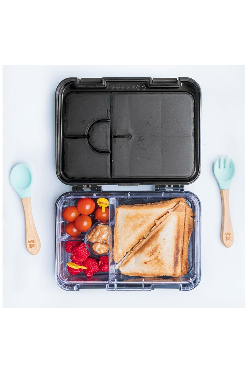 Snack attack SnackCraft Attack Kids Bento Lunch Box – Block-Inspired Design – 4 or 6 Compartment Convertible Leakproof Stainless Steel Bento Box with Silicone Seal – BPA-Free – Bonus Animal Food Picks - Image 2