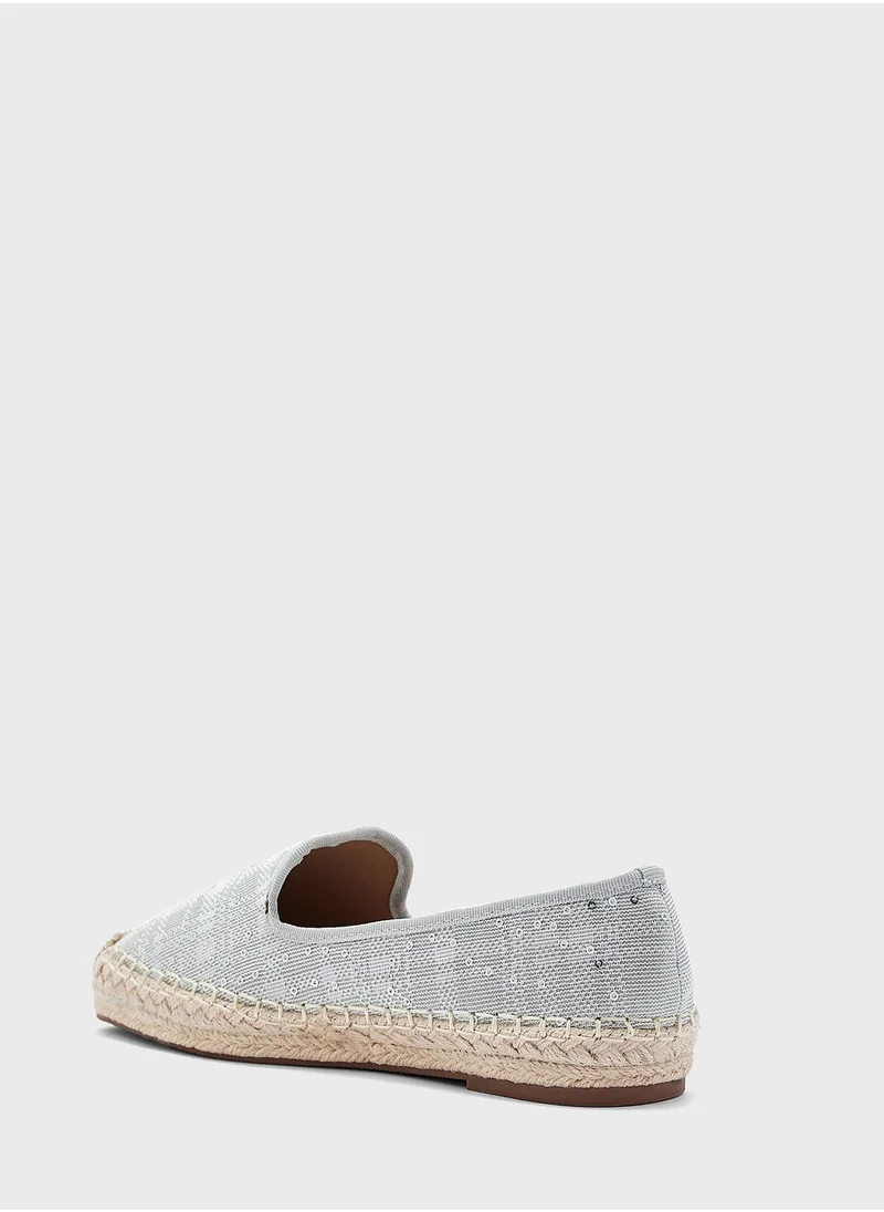 ايلا Beige Sequin  Espadrille