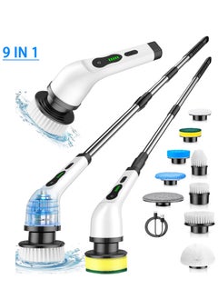 LIVVY Multi Purpose Electric Cleaning Brush, Electric Cleaning Brush with 9 Replaceable Brush Heads, Electric Brush Head Cleaning Brushes are Suitable for Kitchen, Bathroom, Living Room, Bedroom  - Image 1