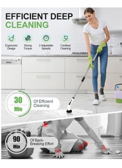 LIVVY Multi Purpose Electric Cleaning Brush, Electric Cleaning Brush with 9 Replaceable Brush Heads, Electric Brush Head Cleaning Brushes are Suitable for Kitchen, Bathroom, Living Room, Bedroom  - Image 3
