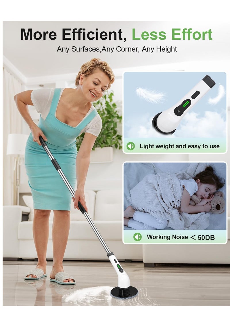 ليفي فرشاة تنظيف كهربائية بتسعة رؤوس قابلة للاستبدال | مكنسة كهربائية دوارة وفرشاة تنظيف كهربائية للمطبخ والحمام وغرفة المعيشة وغرفة النوم - Image 4