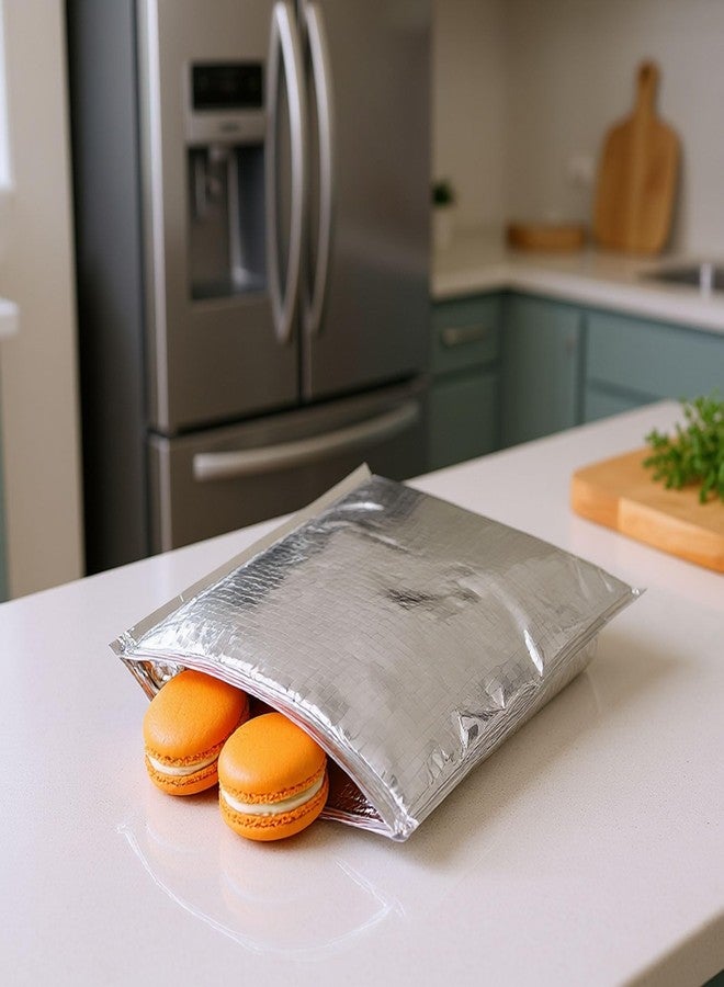 Zetiling Aluminum Foil Bags, Reusable Insulated Zip Lock Bag, Food Storage Pouch for Insulation and Refrigeration(35 * 40cm) - Image 2