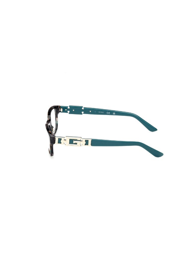 GUESS Gu2986 Rectangular Acetate Frames For Women Size 51, Dark Green Avana - Image 2