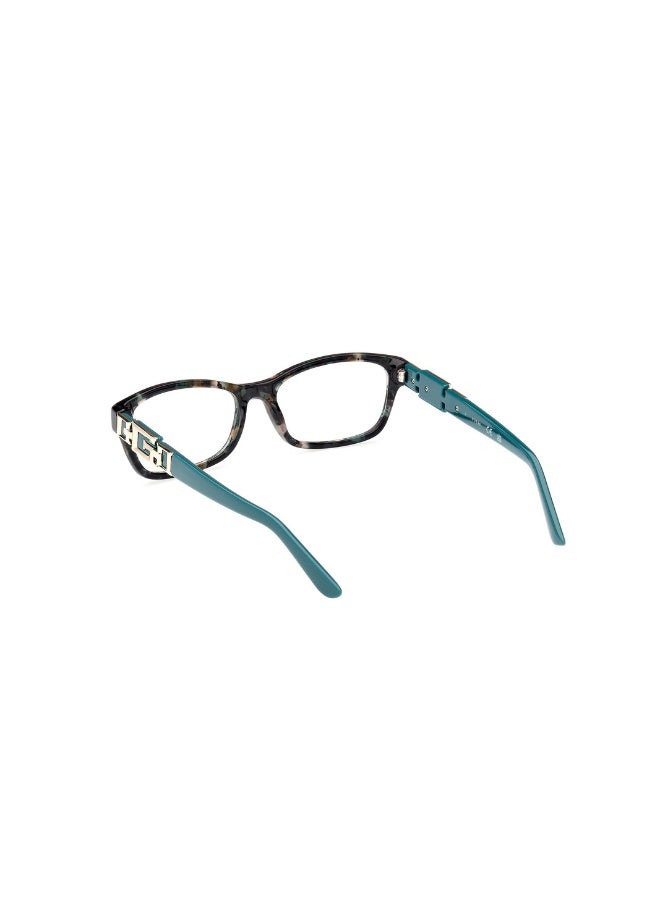 GUESS Gu2986 Rectangular Acetate Frames For Women Size 51, Dark Green Avana - Image 3