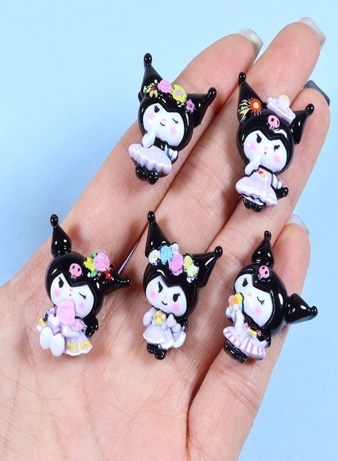 SAMVARDHAN 6 Mini Cute Cartoon with Glue Drop – Decorative Characters for Fridge, Whiteboard, Locker – Fun Kawaii Animal Set for Kids & Home, Gift Ideas, Multicolor (Black Kuuromi) - Image 4