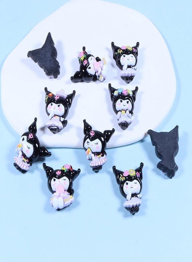 SAMVARDHAN 6 Mini Cute Cartoon with Glue Drop – Decorative Characters for Fridge, Whiteboard, Locker – Fun Kawaii Animal Set for Kids & Home, Gift Ideas, Multicolor (Black Kuuromi) - Image 3