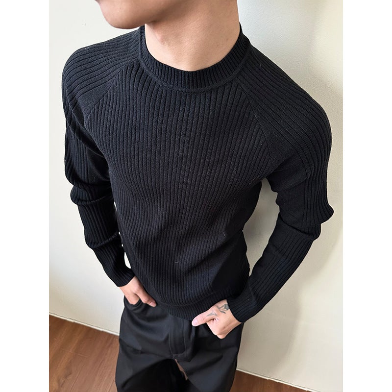 Madeextreme Pit Knitted Slack Sweater Old Money Slim-Fit Long-Sleeve Base Crewneck For Men And Women - Image 4