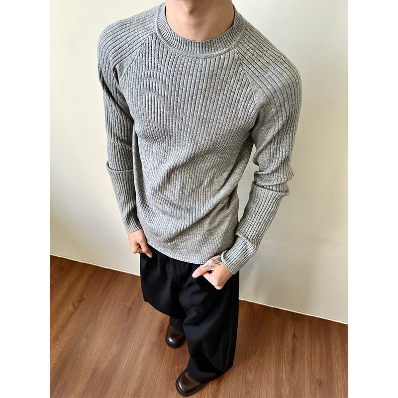 Madeextreme Pit Knitted Slack Sweater Old Money Slim-Fit Long-Sleeve Base Crewneck For Men And Women - Image 5