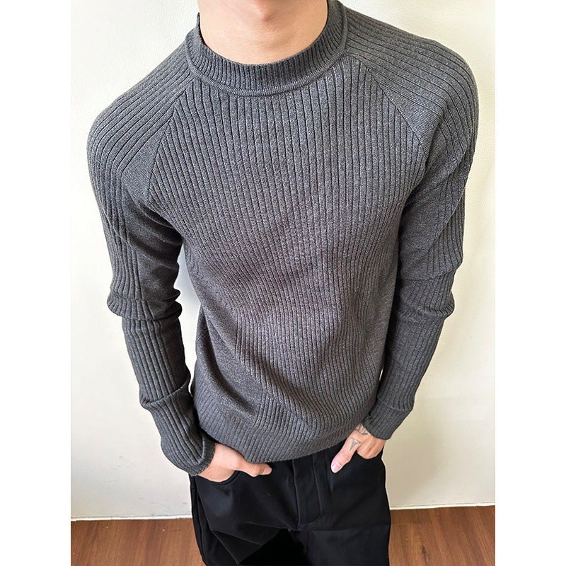 Madeextreme Pit Knitted Slack Sweater Old Money Slim-Fit Long-Sleeve Base Crewneck For Men And Women - Image 3