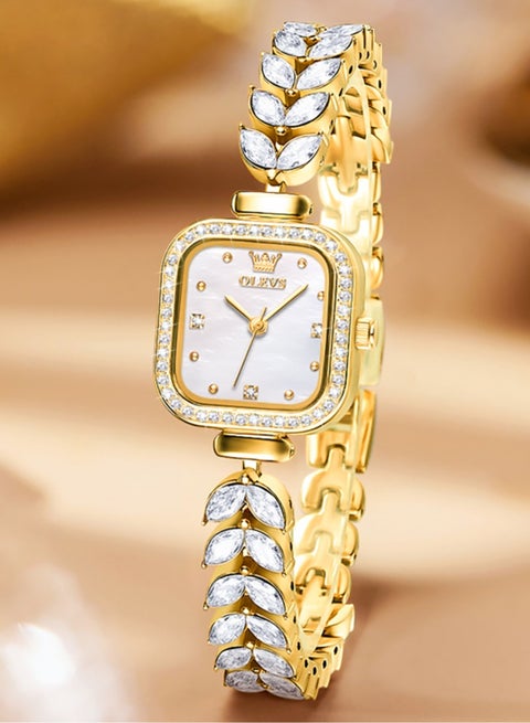 Diamond-Studded Light Luxury Square Women's Bracelet Watch 30M Water-Resistant