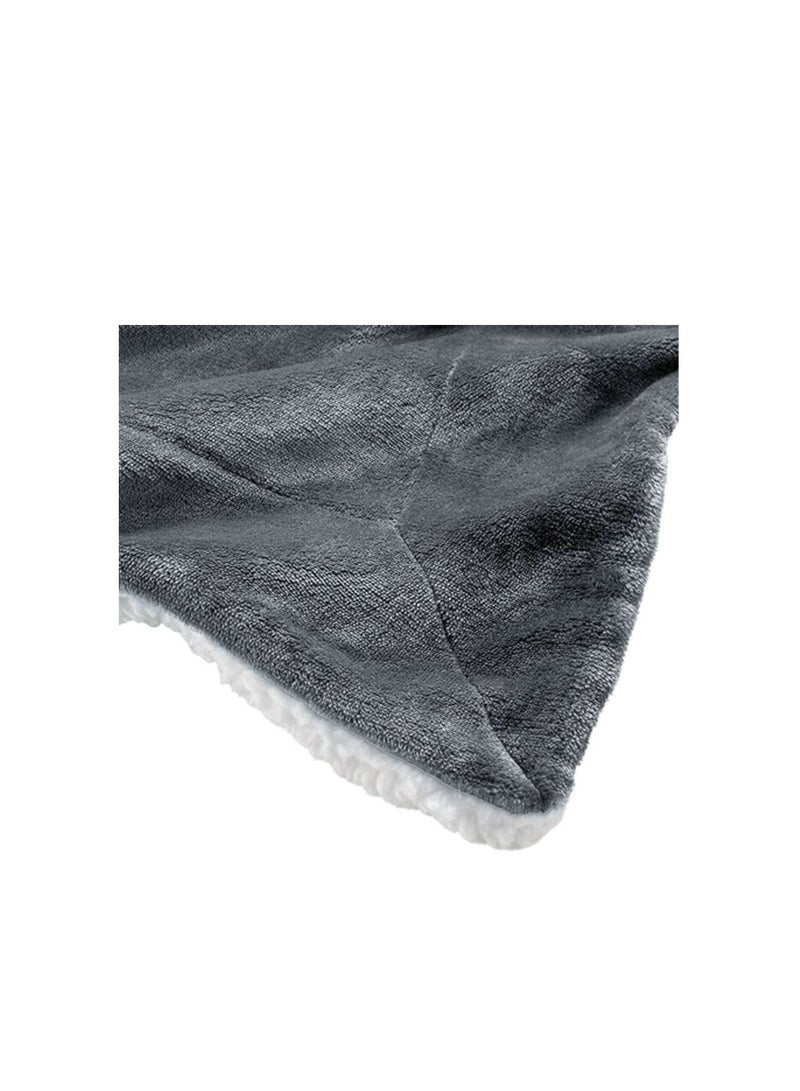 PROMASS Sherpa Blanket Single Size Twin Plush Throw Bed Blanket ,160X220cm, Flannel Fleece Reversible Lamb Blanket, Grey - Image 4