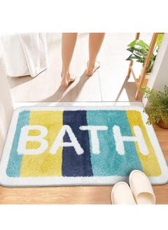 TYCOM Bathroom Rugs Bath Mat 40 By 60 CM Non Slip Fluffy Soft Plush Microfiber Shower Carpet Rug Machine Washable Quick Dry Ultra Bath Mats for Tub Bathroom and Shower Bath wiith 4 Mix colours. 