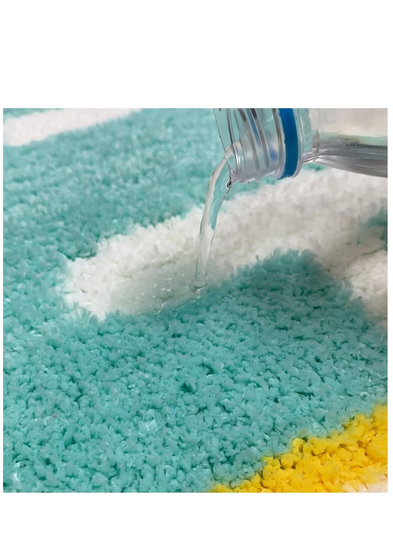 TYCOM Bathroom Rugs Bath Mat 40 By 60 CM Non Slip Fluffy Soft Plush Microfiber Shower Carpet Rug Machine Washable Quick Dry Ultra Bath Mats for Tub Bathroom and Shower Bath wiith 4 Mix colours.  - Image 3