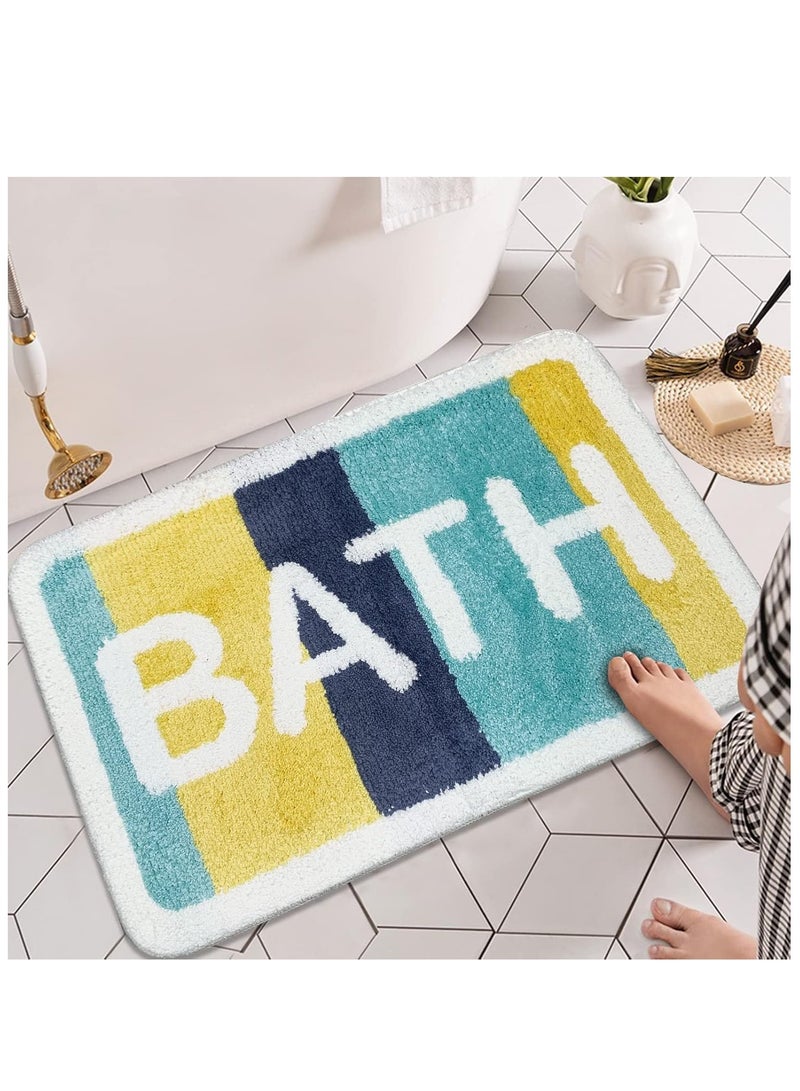 TYCOM Bathroom Rugs Bath Mat 40 By 60 CM Non Slip Fluffy Soft Plush Microfiber Shower Carpet Rug Machine Washable Quick Dry Ultra Bath Mats for Tub Bathroom and Shower Bath wiith 4 Mix colours.  - Image 4