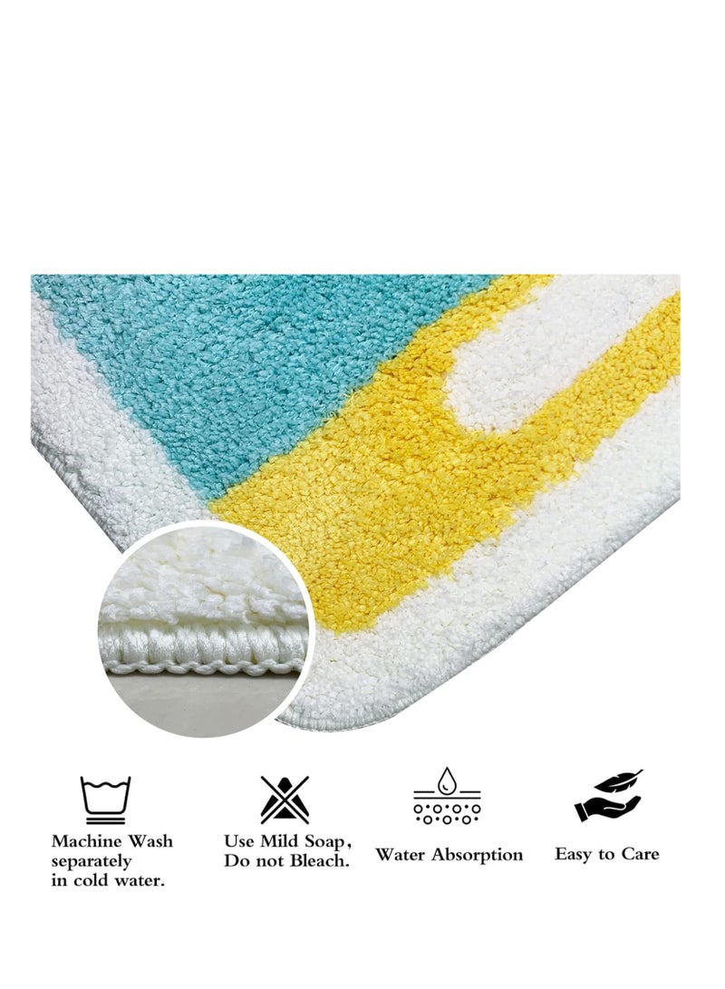 TYCOM Bathroom Rugs Bath Mat 40 By 60 CM Non Slip Fluffy Soft Plush Microfiber Shower Carpet Rug Machine Washable Quick Dry Ultra Bath Mats for Tub Bathroom and Shower Bath wiith 4 Mix colours. - Image 5