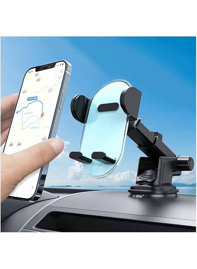 KASTWAVE Universal Car Phone Holder With Strong Suction, Anti-Shake Dashboard Mount For All Smartphones, Handsfree & Transparent Design, Compatible With Iphone 14 Pro And More - Image 1