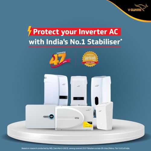 V-Guard iMagno 410 NX AC Stabilizer for 1.5 ton Inverter AC | Digital Display | Intelligent Time Delay System | 2 Year Warranty by V-Guard | Glacier White (Working Range 170-270 VAC) - Image 5