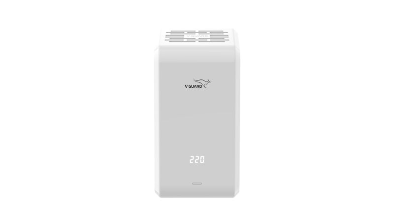 V-Guard iMagno 410 NX AC Stabilizer for 1.5 ton Inverter AC | Digital Display | Intelligent Time Delay System | 2 Year Warranty by V-Guard | Glacier White (Working Range 170-270 VAC) - Image 1