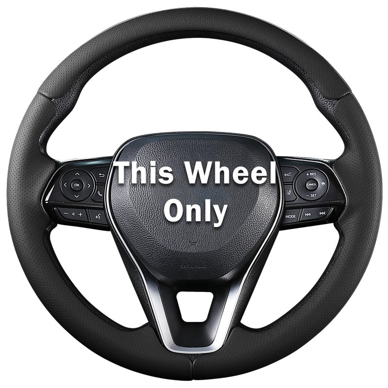 Aotoyou Fit for Toyota Steering Wheel Cover, Car Steering Wheel Cover for Toyota Corolla(2020-2026) Rav4(2019-2025) Camry(2018-2024) Venza(2021-2024) Avalon(2019-2022) Accessories (Perforated Black) - Image 1