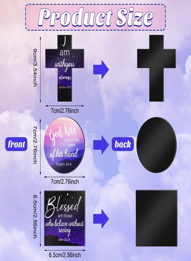 Saillong 15 Pcs Inspirational Refrigerator Magnets with Bible Verses Inspirational Faithful Locker Inspired Fridge Christian Motivational Magnets for Fridge, Christmas Favor Gifts, 3 Shapes(Scenery) - Image 2