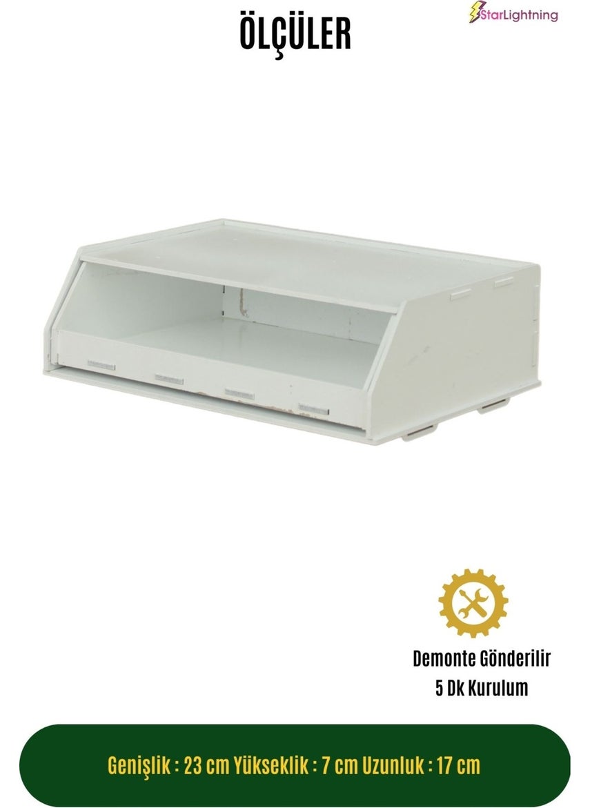 Starlightning Secret Drawer Organizer Under Desk Storage Box Large Horizontal Demountable MDF White Color  - Image 2