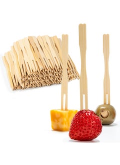 200 Bamboo Appetizer Forks 3.5" Disposable Bamboo Fork For Charcuterie Mini Forks For Appetizers Cocktail Forks For Weddings Small Appetizer Picks