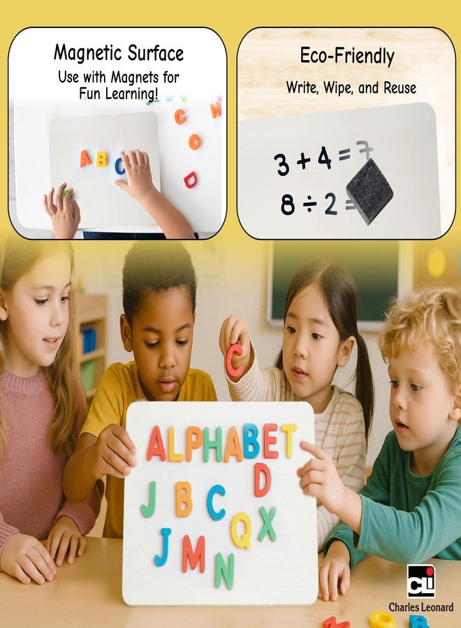 Charles Leonard Magnetic Lapboard Class Combo Pack, Includes 12 Each: 2-Sided Plain/Plain 9 x 12 Inch White Boards, 2-Inch Erasers, Black Dry Erase Markers (35040) - Image 5