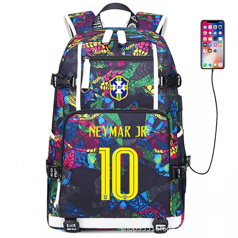 Football Star Backpack for Kids & Adults - Large Capacity Sports Backpack with USB Port, Waterproof Oxford Fabric, Breathable & Durable, Ideal for Soccer, Basketball, Gym, Travel
