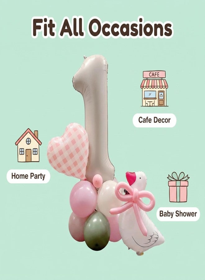 100% LIKED One Silly Goose Balloon Tower: Pink Gingham Party Decor Girls' First Birthday Lucky Quacky Duck - Image 4