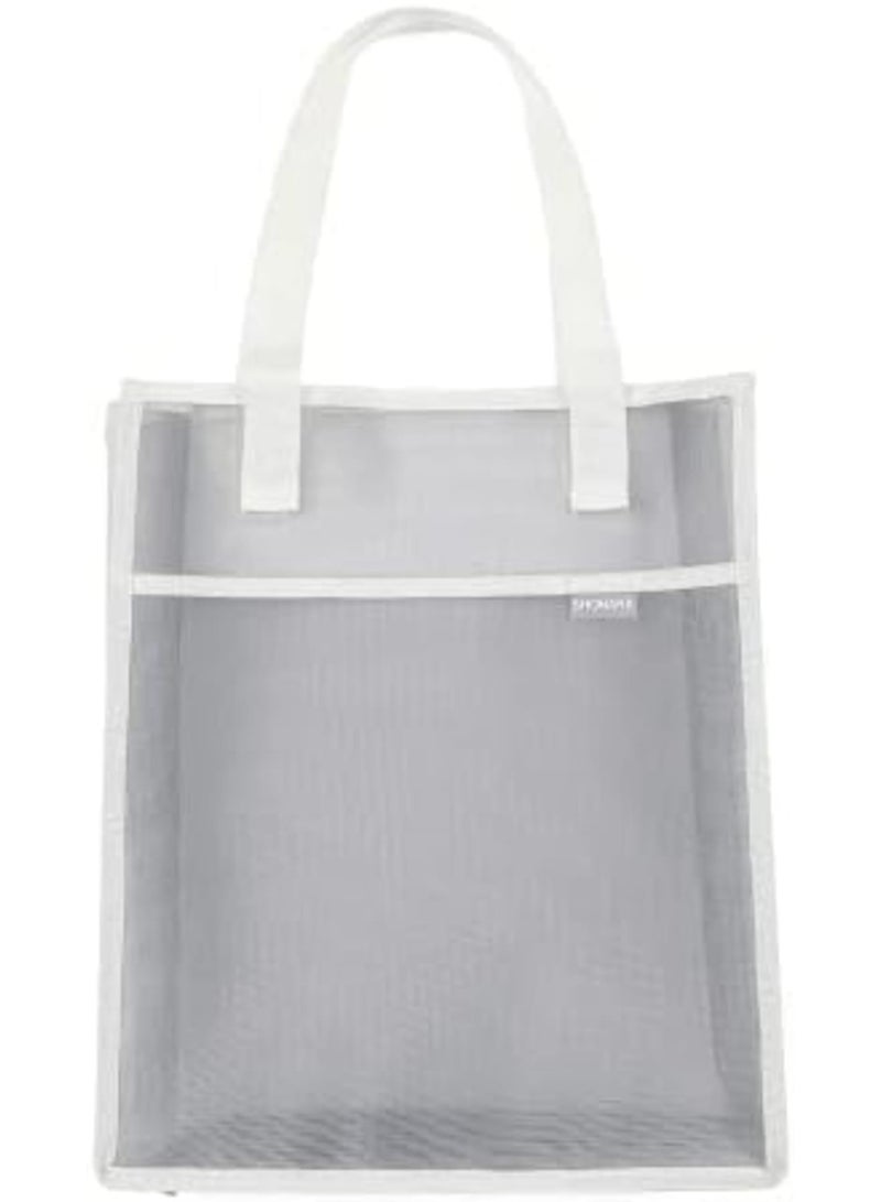 Luckam حقيبة مستندات بمقبض، حقيبة مستندات شبكية شفافة، يمكنها تخزين مستندات بحجم A4، حامل إيصالات من PVC، تصميم بدون سحاب، توفر مساحة تخزين للمكتب والمدرسة والسفر العائلي - Image 1