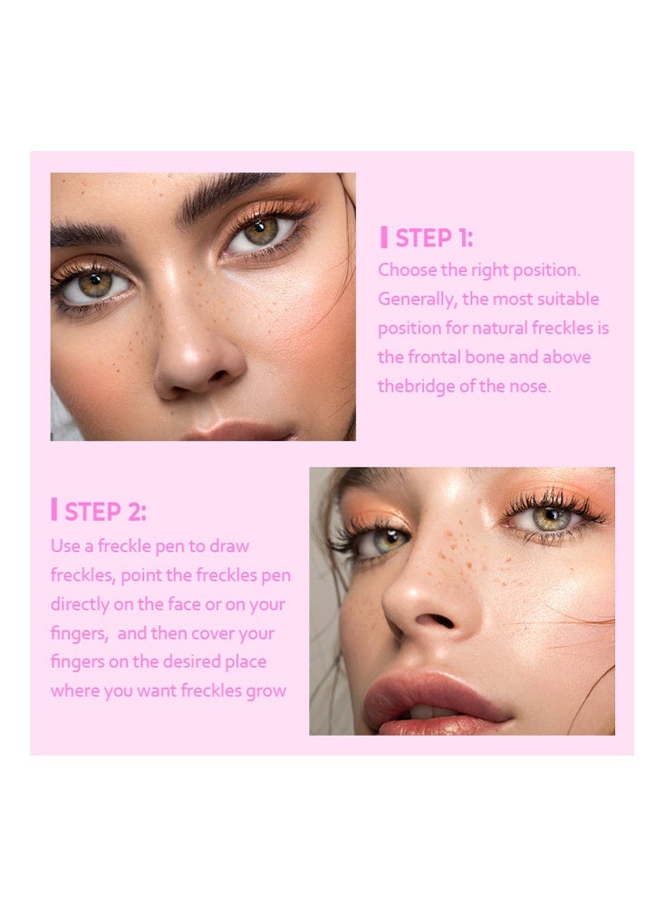 PAGE VINE Freckles Stamp & Liquid Eyeliner- Freckle Pen Stamp and Black Eyeliner 2 in 1, Dual Ended Faux Freckles Maker Pen for Sunkissed Makeup Natural Lifelike Long Lasting,02 MEDIUM - Image 5