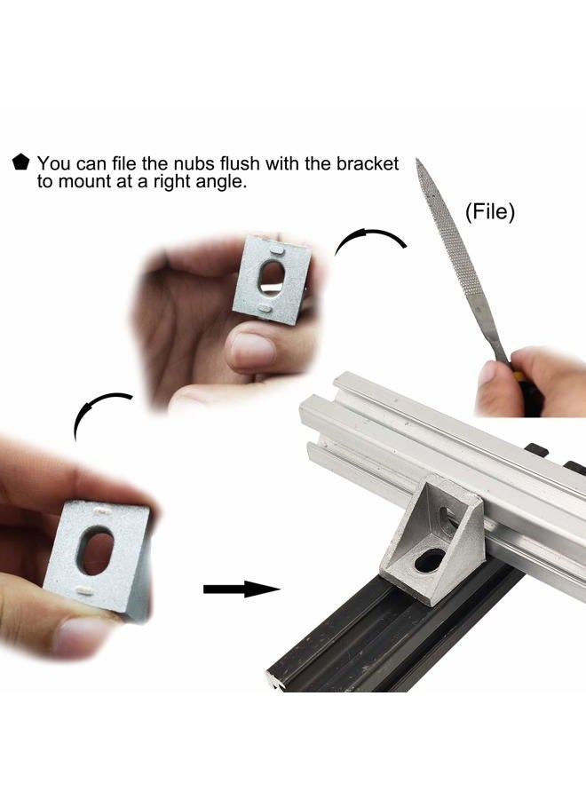 BLCCLOY Aluminum Extrusion 20Pcs 2020 Aluminum Profiles Corner Brackets Set with 40Pcs M5 T Slot Nuts and Bolts for T Slot Rail 2020 T Slot Aluminum Extrusion - Image 4