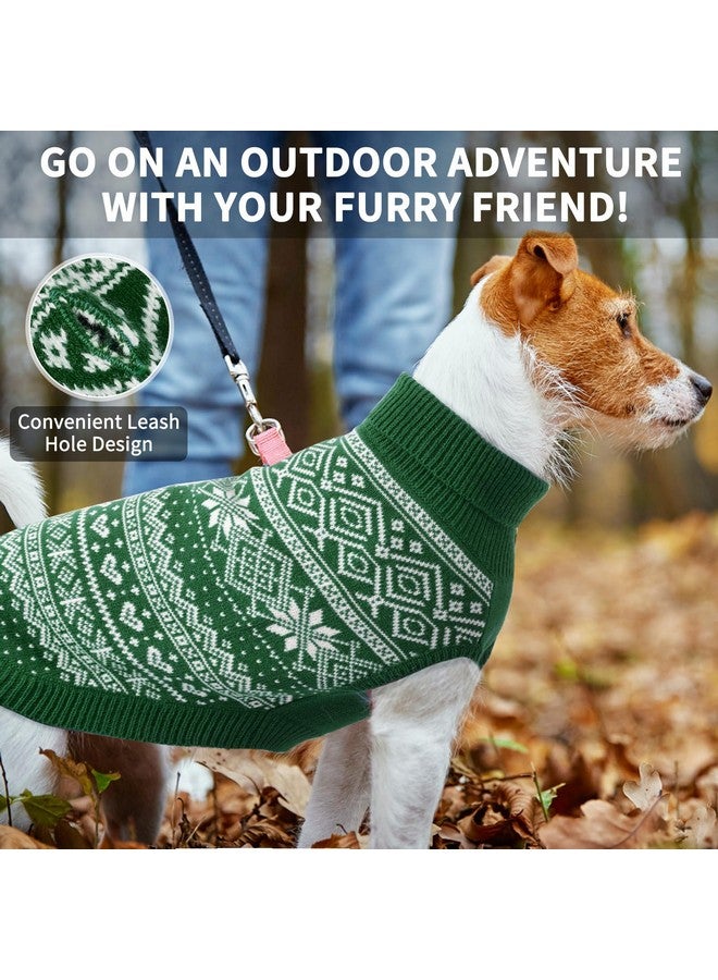 اتش او ام آي أم بي سترة هومب للكلاب أرجيل - سترة دافئة للشتاء، معطف ناعم للجراء، سترة قبيحة للكلاب الصغيرة والمتوسطة والكبيرة، ملابس للحيوانات الأليفة للأولاد والبنات، أخضر صغير - Image 4