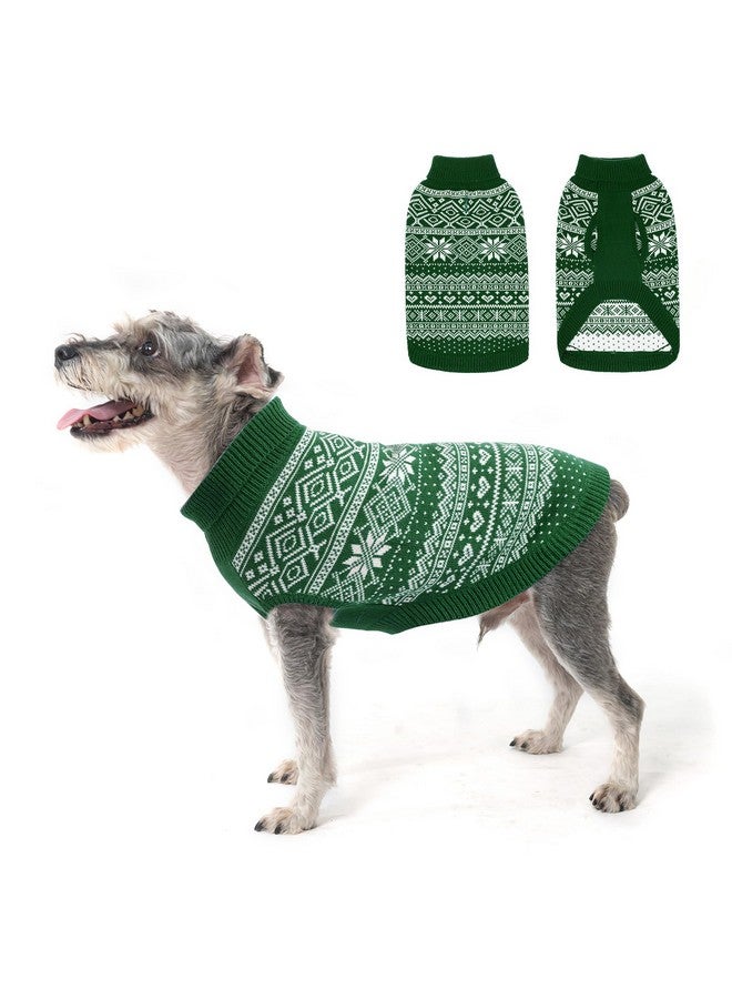 اتش او ام آي أم بي سترة هومب للكلاب أرجيل - سترة دافئة للشتاء، معطف ناعم للجراء، سترة قبيحة للكلاب الصغيرة والمتوسطة والكبيرة، ملابس للحيوانات الأليفة للأولاد والبنات، أخضر صغير - Image 1