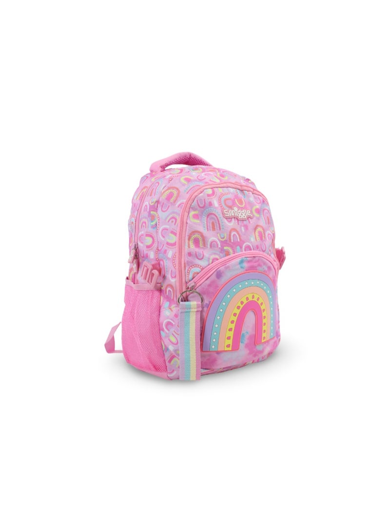 سميجل حقيبة ظهر Smiggle بتصميم قوس قزح، مقاس 17 بوصة – وردي - Image 1