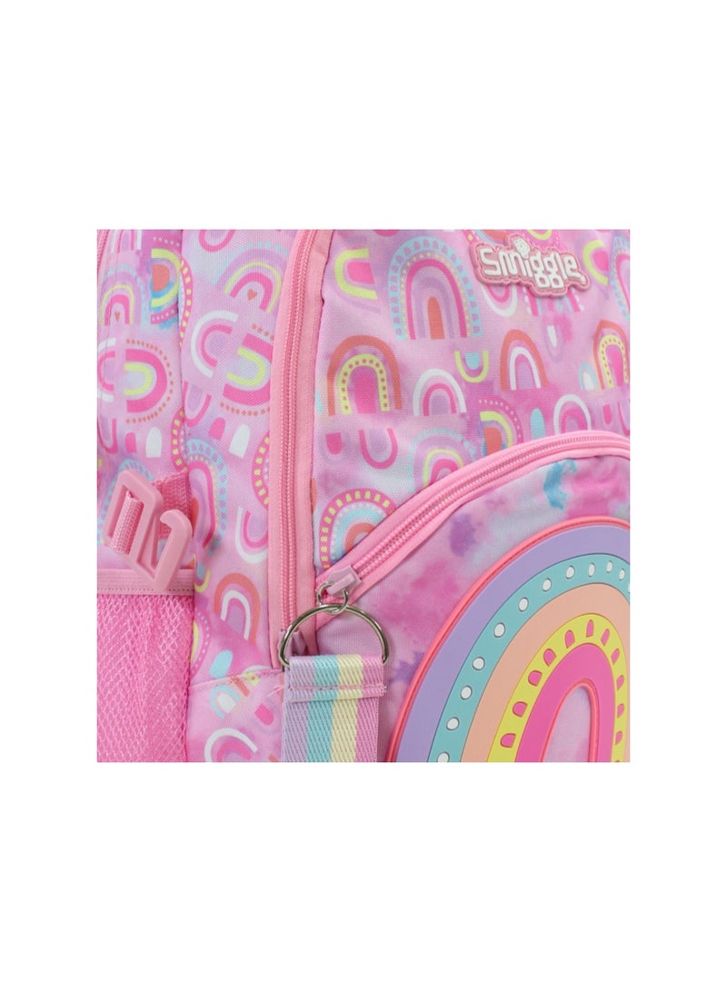 سميجل حقيبة ظهر Smiggle بتصميم قوس قزح، مقاس 17 بوصة – وردي - Image 3