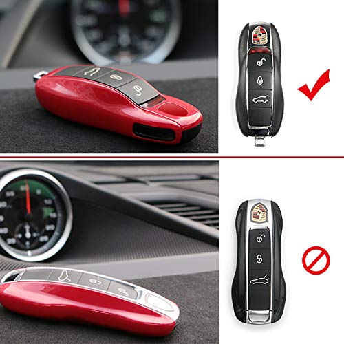 Jaronx Remote Key Button Cover Compatible with Porsche, Jaronx Key Fob Center Button Rubber Protectors Keyless Entry Button Skin Jacket (Compatible with:Porsche Cayenne/Manca) - Image 2
