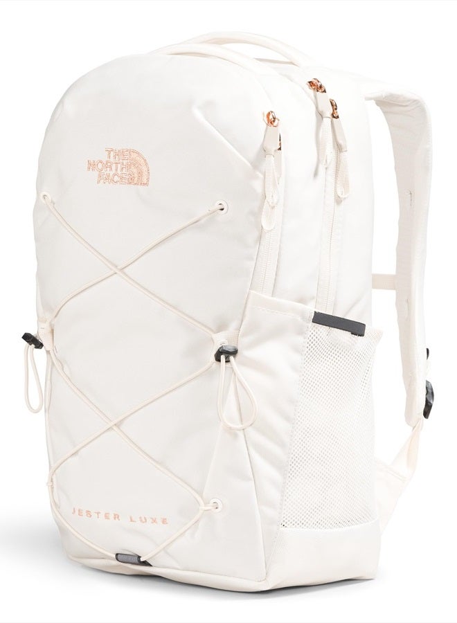 THE NORTH FACE Women's Jester Luxe Everyday Laptop Backpack, Gardenia White/Burnt Coral Metallic, One Size  - Image 2