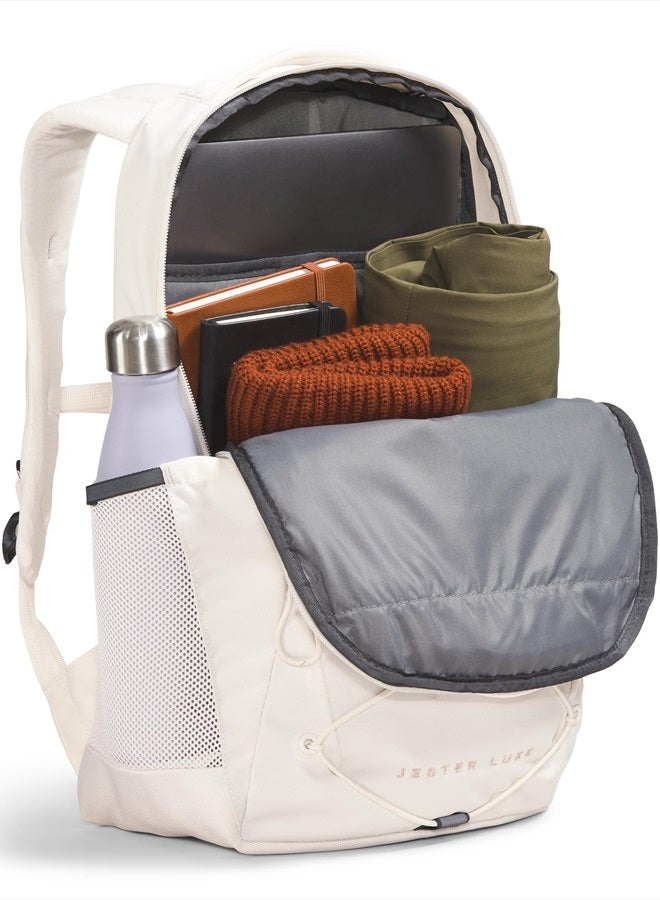 THE NORTH FACE Women's Jester Luxe Everyday Laptop Backpack, Gardenia White/Burnt Coral Metallic, One Size  - Image 5