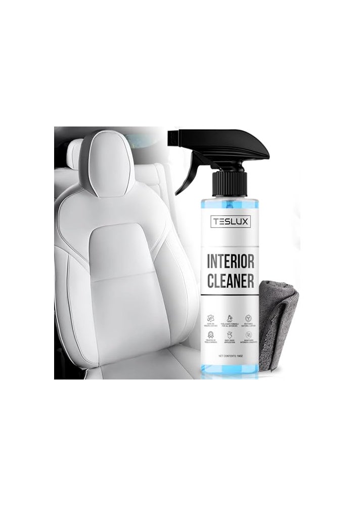 Teslux Interior Cleaner For Tesla White Black Vegan Leather Stain Remover Solution for Complete Interior Cleaning Ideal for Seats Doors Console Dash Accessories For Tesla Model 3 Y S X - Image 1