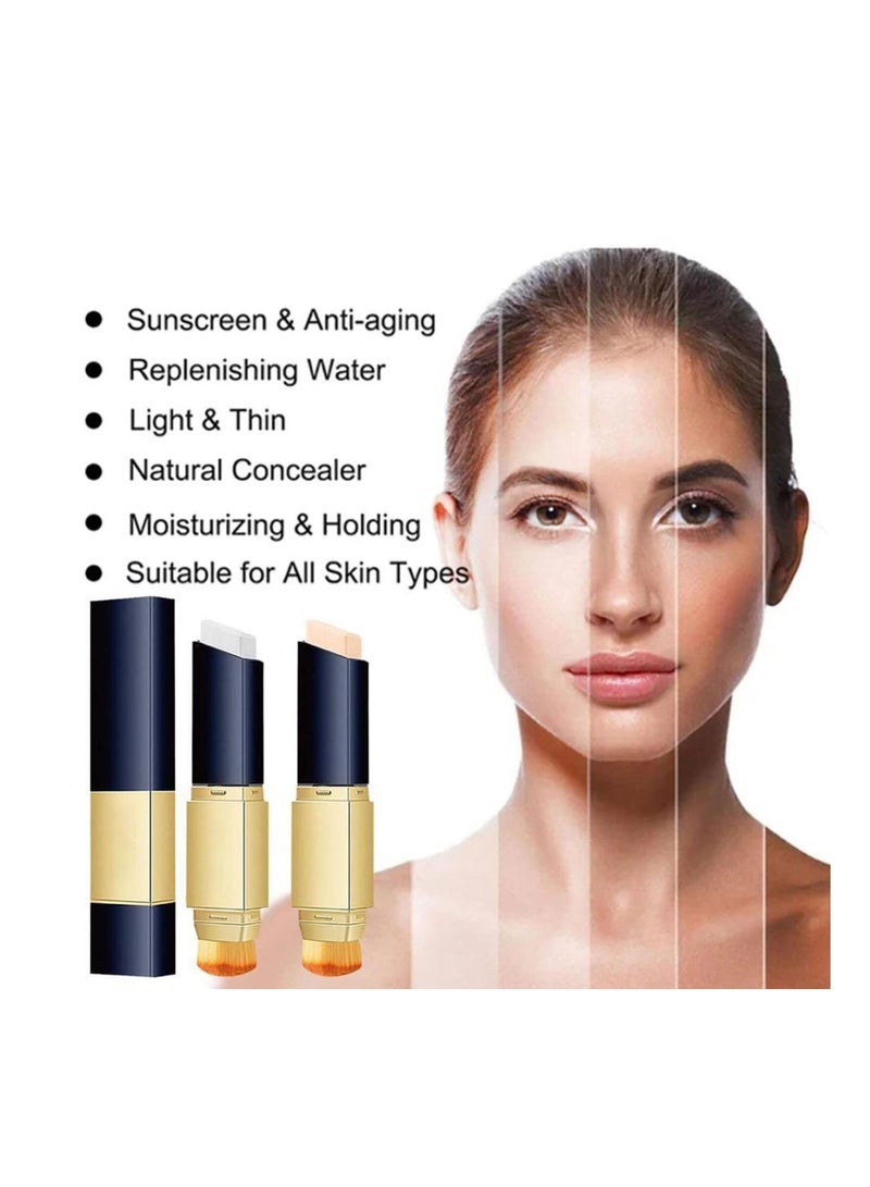 Double Sided Concealer With Brush, Double-Sided Makeup Brushes Foundation Concealer, 2 In 1 Concealer Double Sided Concealer Stick, Long Lasting Makeup Full Concealer Stick (2pcs) - Image 2