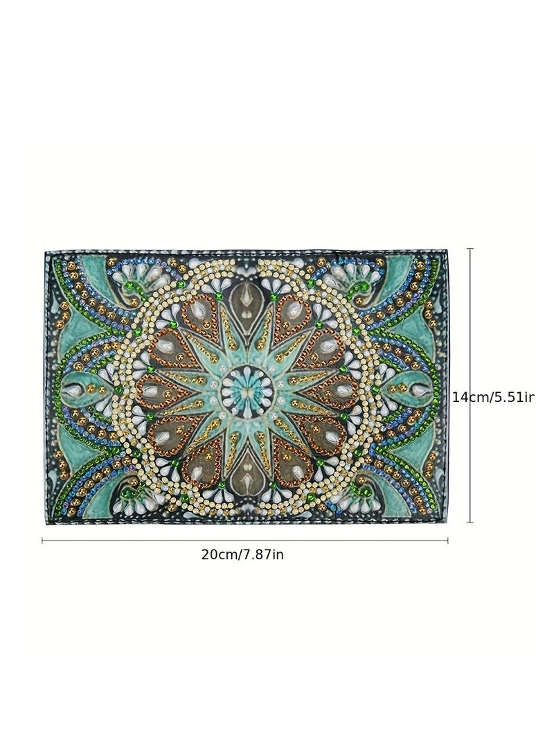 1pc DIY Mandala Diamond Painting Passport Holder ' PU Leather Material Cases For Passport 5D Mandala Diamond Art Passport Covers Special Shaped Diamond Painting Passport holder - Image 3