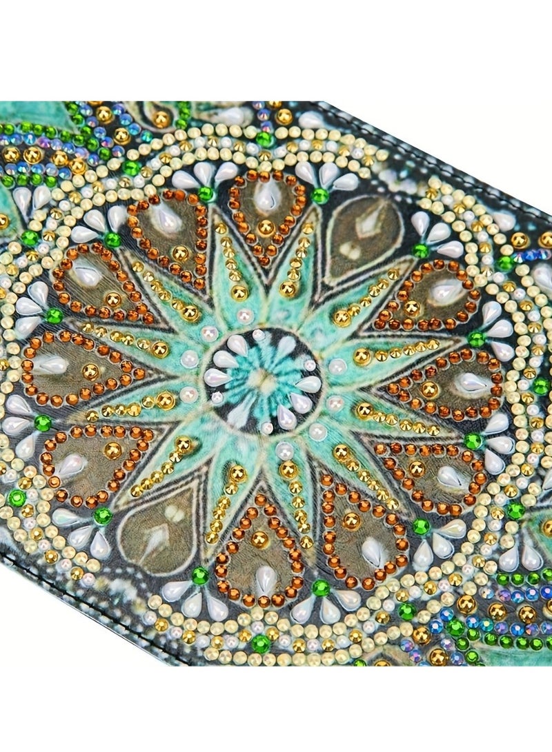 1pc DIY Mandala Diamond Painting Passport Holder ' PU Leather Material Cases For Passport 5D Mandala Diamond Art Passport Covers Special Shaped Diamond Painting Passport holder - Image 5