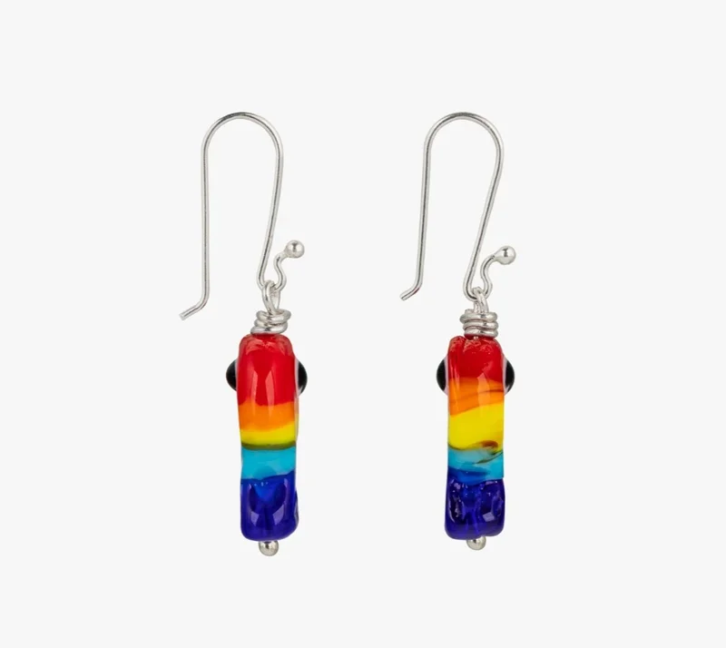 Minza  Minza “Colorful Fish” Women’s Earrings, 925 Sterling Silver Hook Earrings with Ceramic Fish Charm, Handmade Drop Earrings for Women, Jewelry for Casual & Special Occasion. for Women | Best Price UAE
