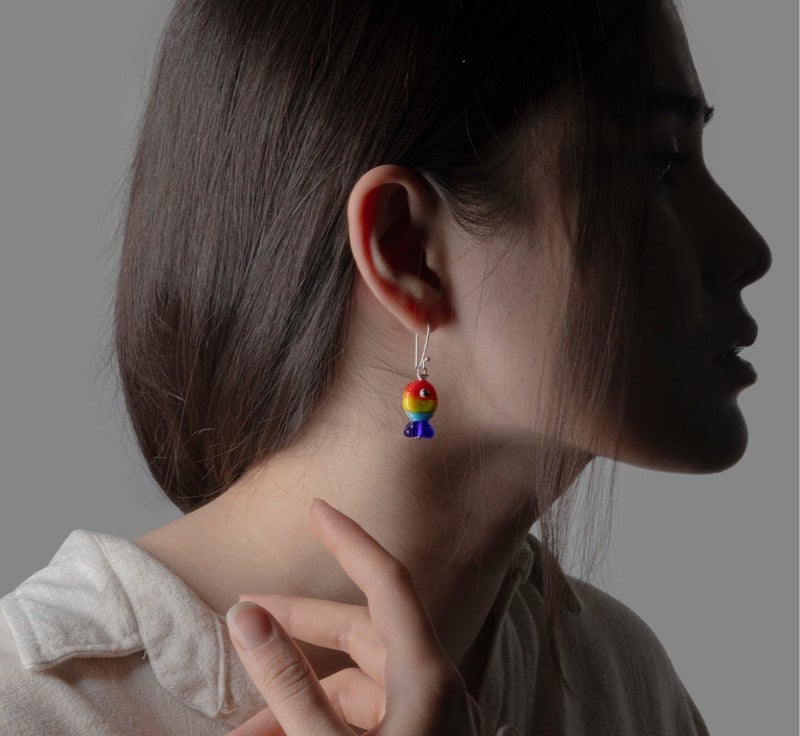 Minza “Colorful Fish” Women’s Earrings, 925 Sterling Silver Hook Earrings with Ceramic Fish Charm, Handmade Drop Earrings for Women, Jewelry for Casual & Special Occasion. - Image 2