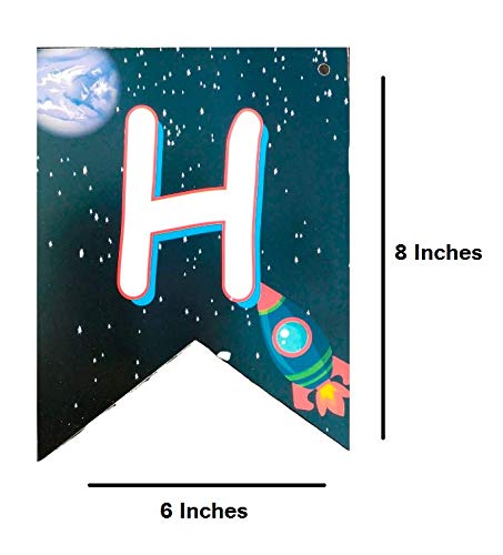 Balloonistics Space and Planets Happy Birthday Party Decoration, Hanging Bunting Banner - Image 3
