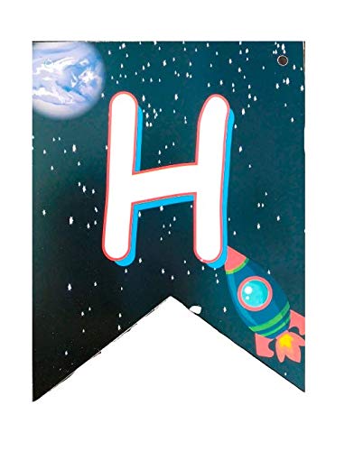 Balloonistics Space and Planets Happy Birthday Party Decoration, Hanging Bunting Banner - Image 4