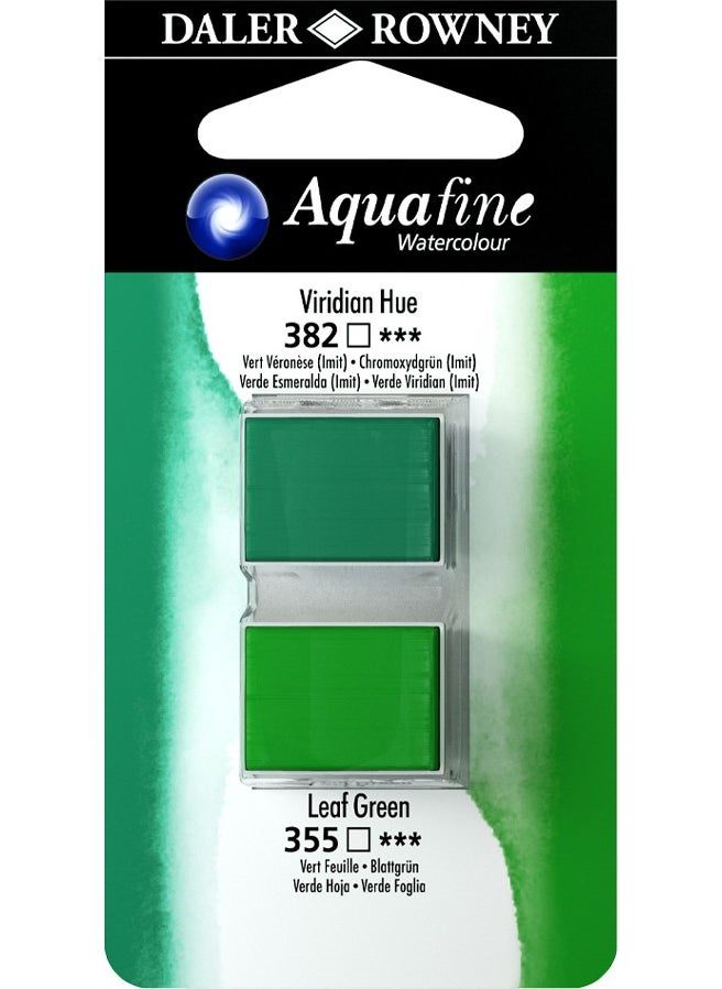 Daler Rowney - Aquafine 382-355 Stone Watercolor 2-pack Viridian Hue Leaf Green - Image 1